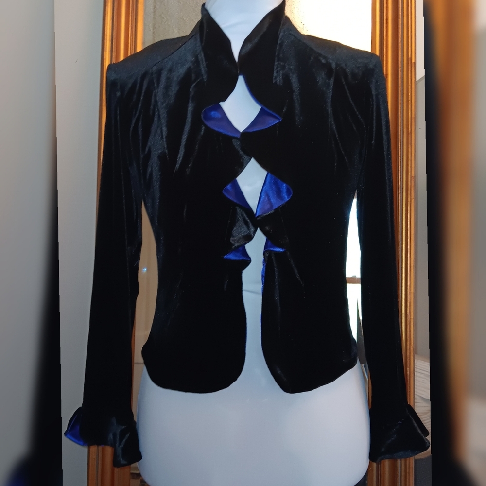 Vintage Black Velvet Evening Jacket
